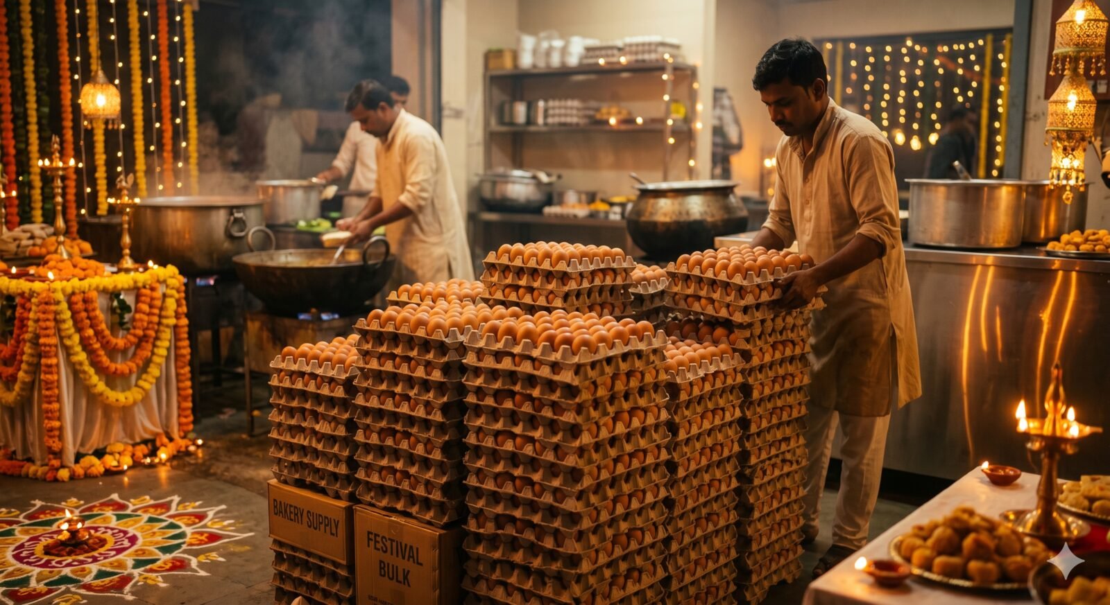 Diwali season organic egg supply